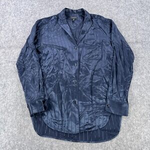 Rag & Bone Shirt Womens Small Blue Satin Striped Button Up Long Sleeve Top